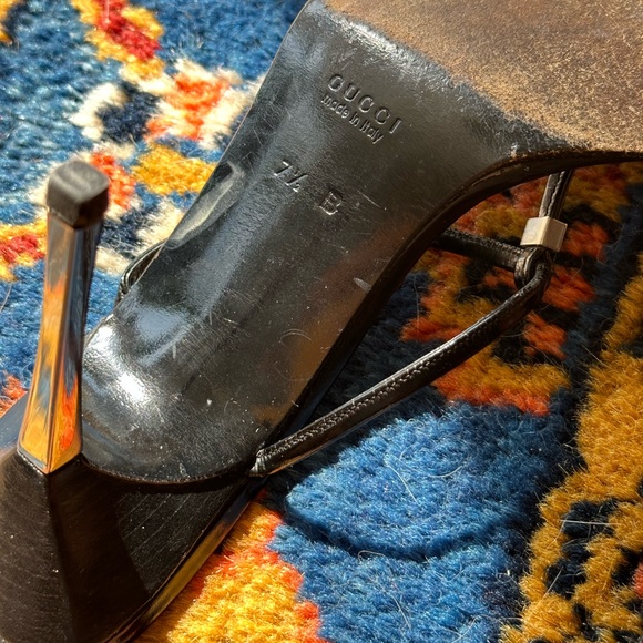 Authentic Gucci Tom Ford era Stilettos Metal Spike Heel Strappy Leather - Picture 3 of 6